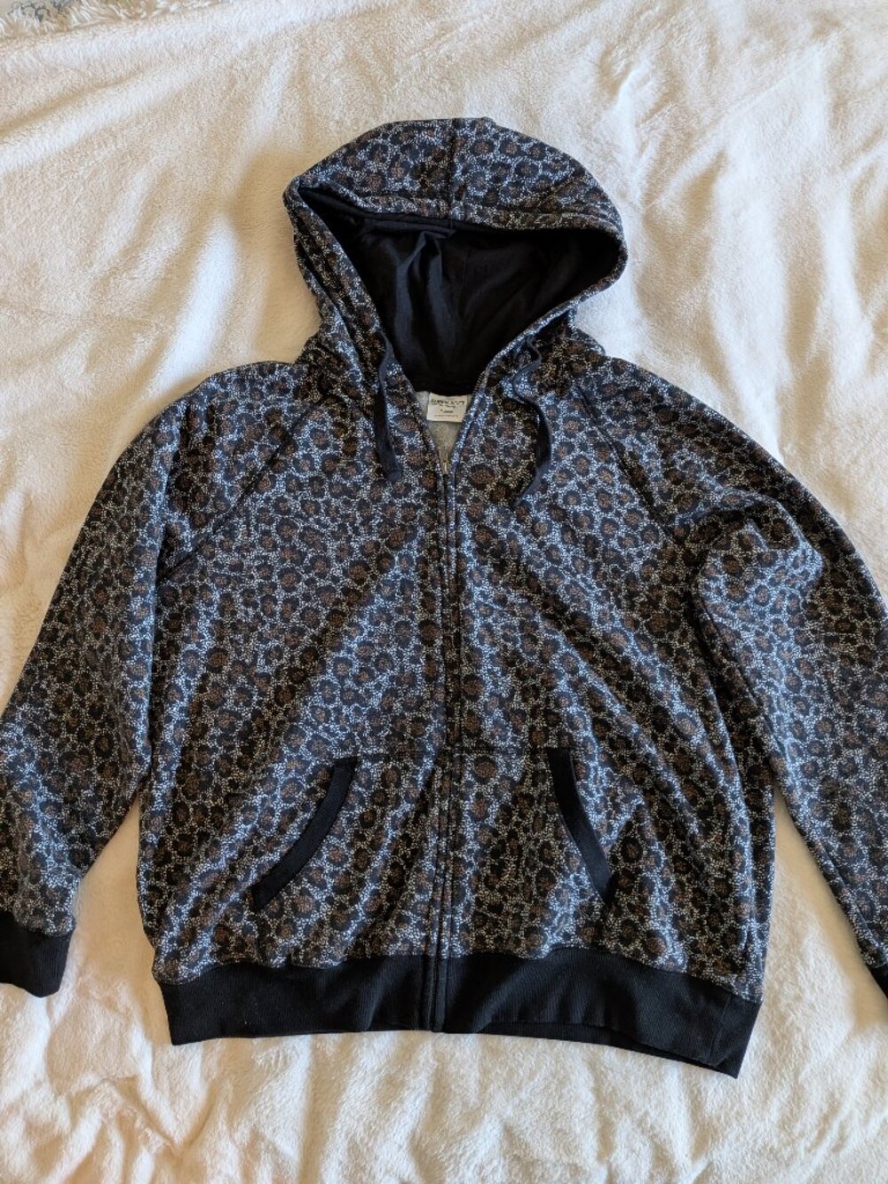 Torrid Super Soft Fleece Leopard Print Zip Hoodie Size 2 Plus Size Cotton Blend